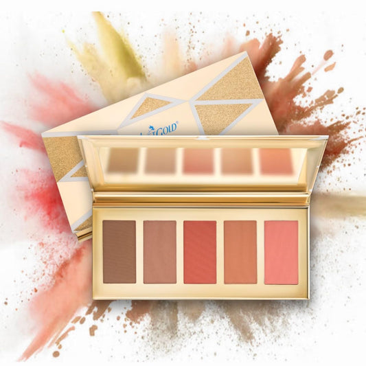 JustGold Artist Blusher Palette for Makeup, Highly Pigmented and Long Lasting with matte and shimmer shade