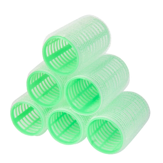GUBB Hair Roller Curlers Large - Set of 6 Green Hair Curlers - Easy-to-Use Hair Rollers for Effortless Styling and Gorgeous Curls