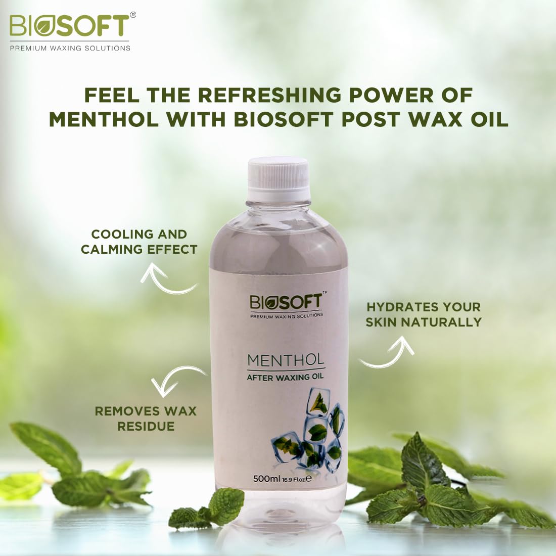 Biosoft Menthol Pre Waxing Gel (500ml) Designed For Removing Post-wax Residue