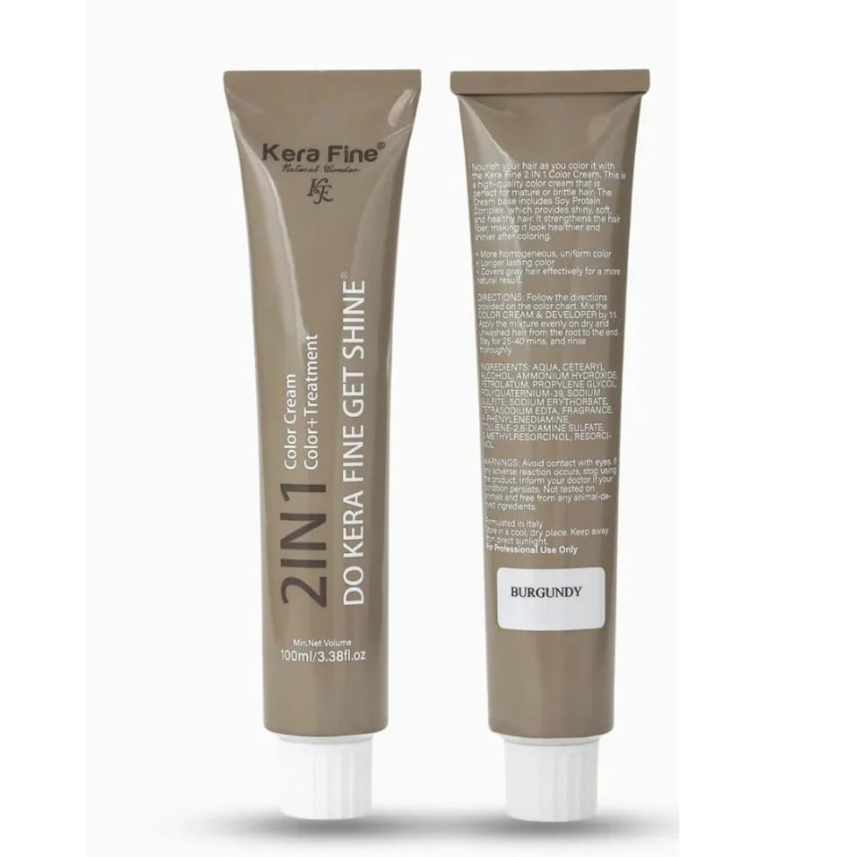 KERA FINE 2 IN 1 COLOR CREAM & TREATMENT SHADE – BURGUNDY|