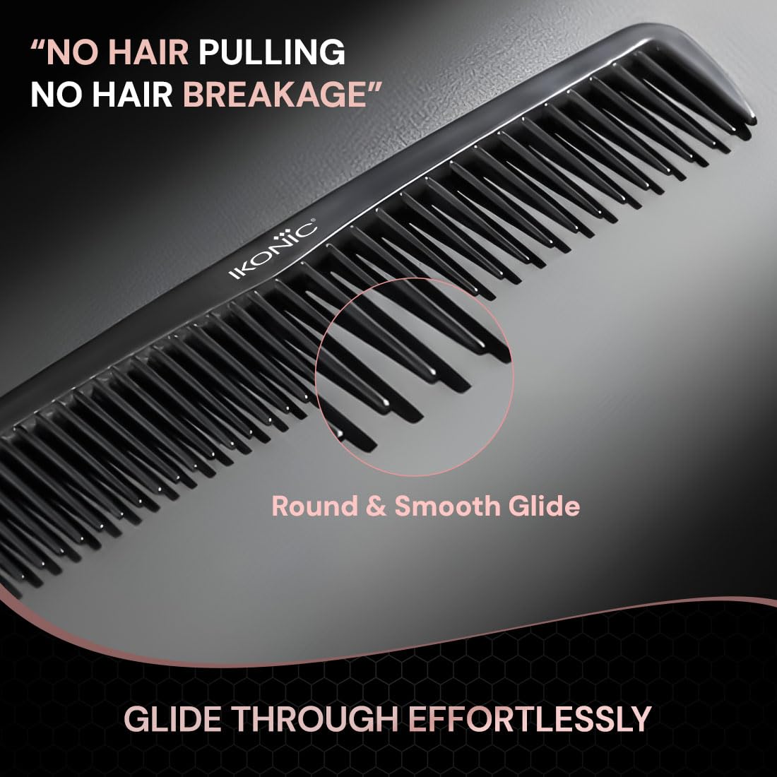 Ikonic Professional Carbon Comb Black Combs & Brushes