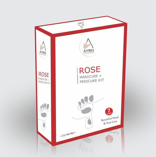 Ayres Professionals Manicure & Pedicure Kit – 7 Step Hand & Foot Spa Care | Smooth, Soft & Clean Hands & Feet | Relaxing Home Spa Experience | Suitable for Men & Women (Rose)