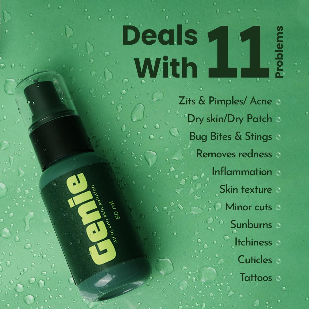 Rivona Genie Hypochlorous acid spray l Soothing Anti-bacterial & Anti-inflammatory toner l With rose water l Alcohol & Fragrance-free l Multipurpose Face & Body Spray | Gentle and safe Sensitive, Irritated, Or Acne-Prone Skin - 50ml
