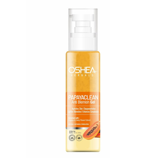 Oshea Herbals Papayaclean Anti Blemish Face Gel for All Skin Types | Hydrates, Reduces Pigmentation & Lightens Blemishes | Enriched with Papaya & Daisy Flower Extracts| 120ml