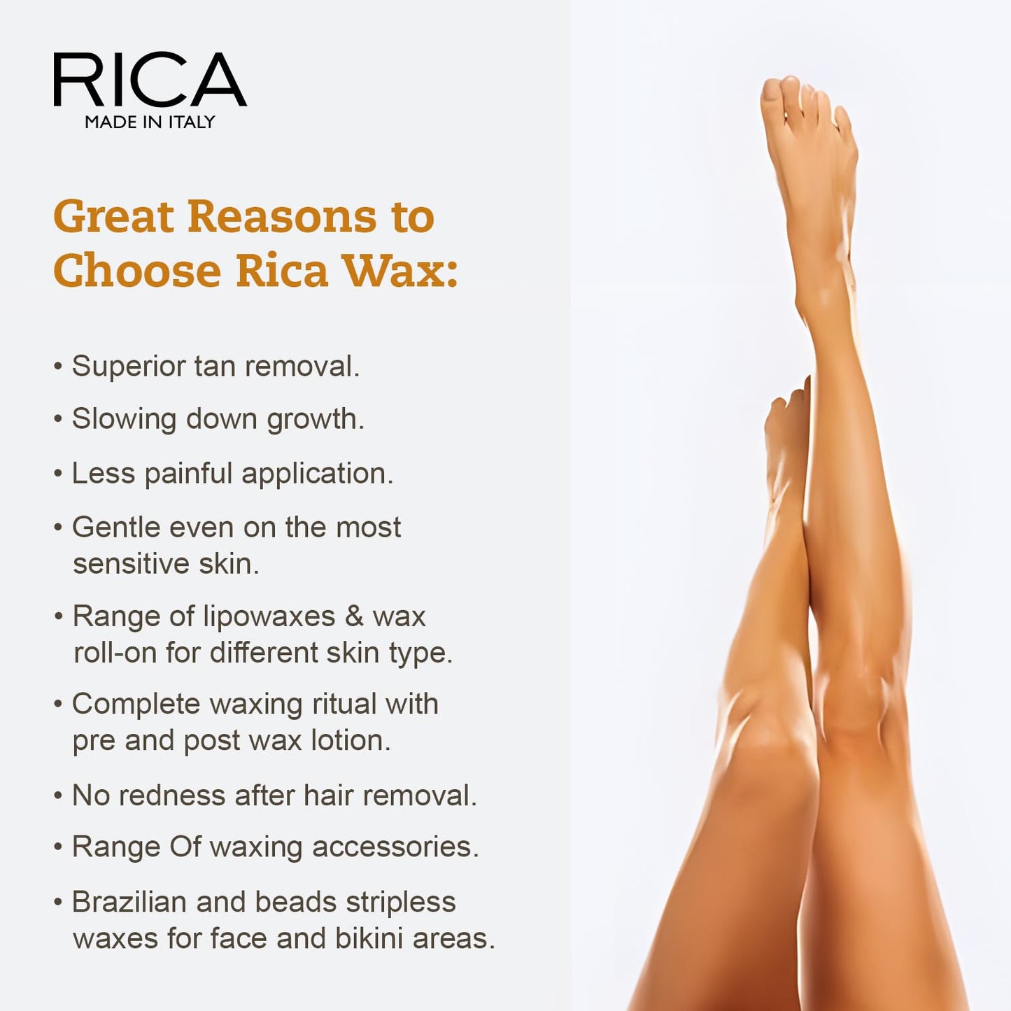 Rica Argan Liposoluble Painless Hair Removal Wax For Men & Women| Quick & Easy Tan Removal Waxing for Sensitive Skin | 800ml