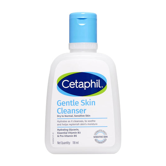 Cetaphil Gentle Skin Cleanser |Dry to Normal Skin with Niacinamide |Dermatologist Recommended (118ml)