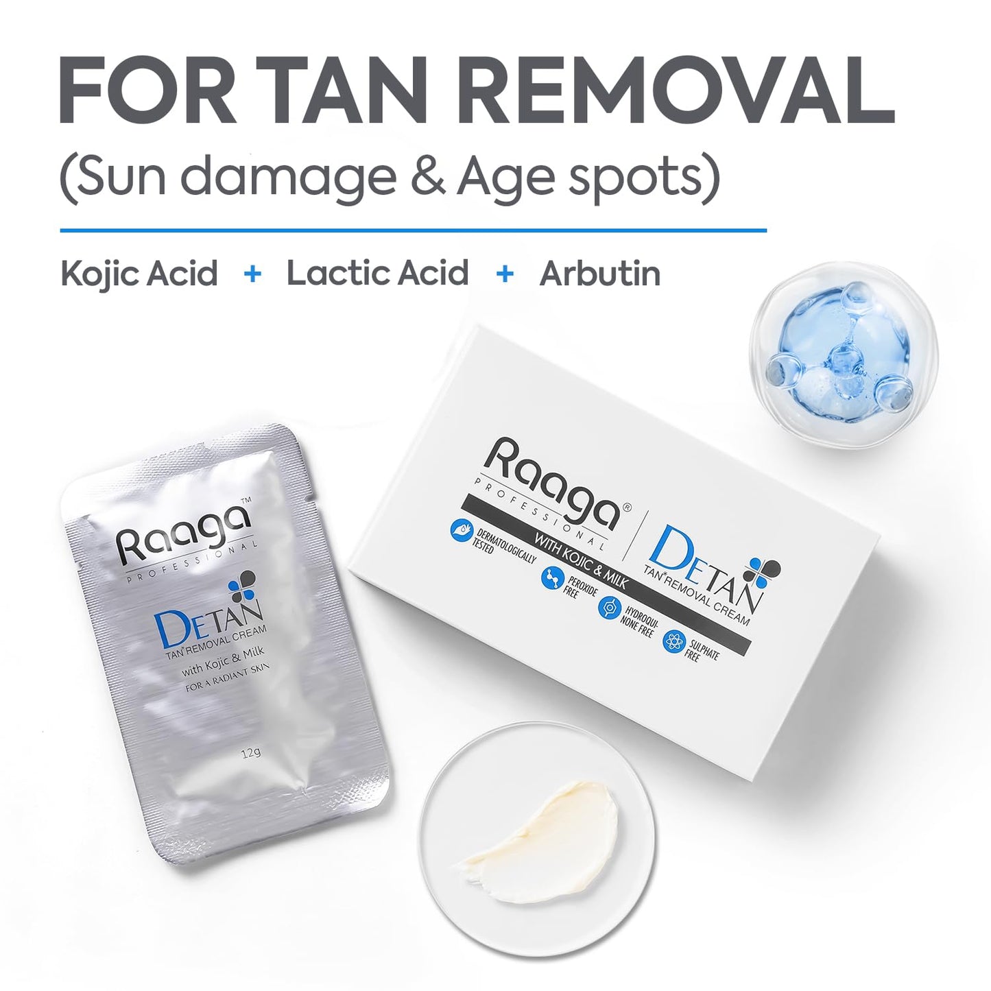 Raaga Professional De-Tan Tan removal Cream 72g (12g*6)
