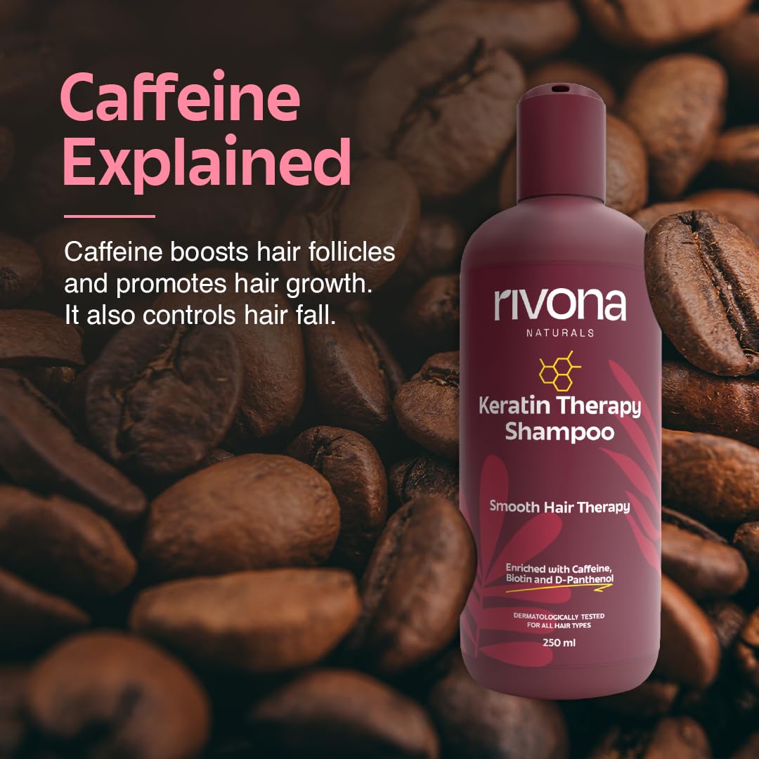 Rivona Naturals Keratin Therapy Shampoo, For Intense Damaged Hair Repair l Keratin Protein + Argan Oil nourishes dry hair| For Dry, Damaged and frizzy hair 250 ml