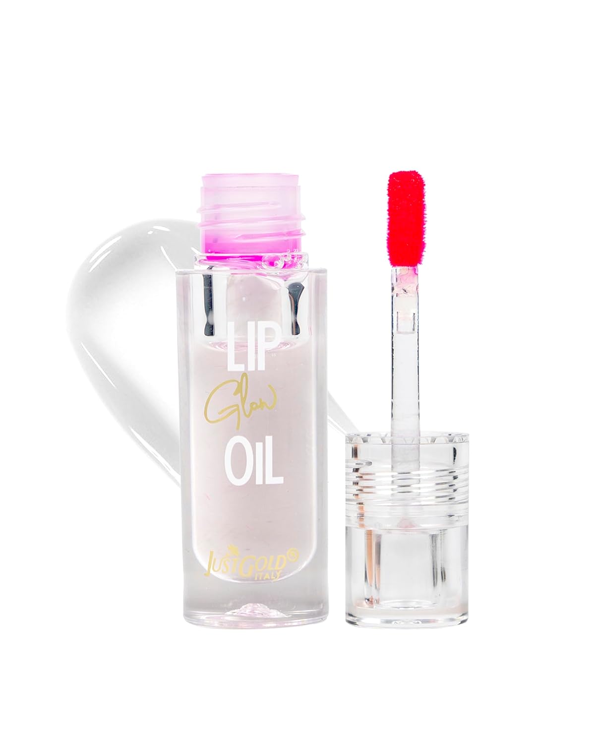 Justgold Lip Glow Oil for Naturally Plump and Hydrated Lips Enriched with Super Ingredients Jojoba Oil, Almond Oil, White Pond Flower Seed Oil, Vitamin-E for Long-Lasting Nourishment and Hydration
