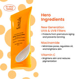 Foxtale Glow Sunscreen SPF 50 PA++++ with Vitamin C & Niacinamide, In-Vivo Tested, Sensitive-Skin Friendly, Made with 100% New-Gen Filters & EU Approved, Lightweight, Non-Greasy, No White Cast 50ml