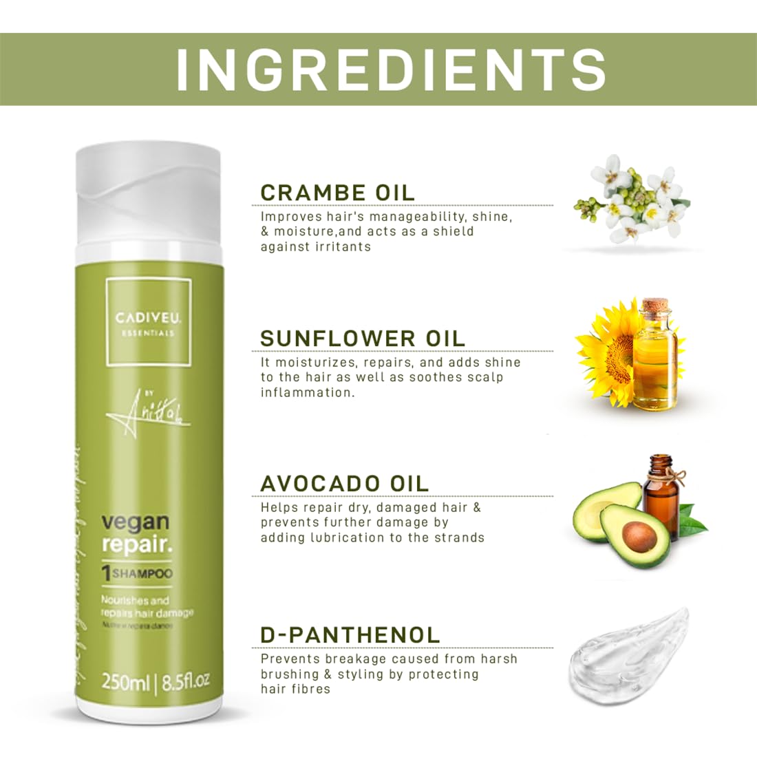 CADIVEU Vegan Repair Shampoo (250ml)