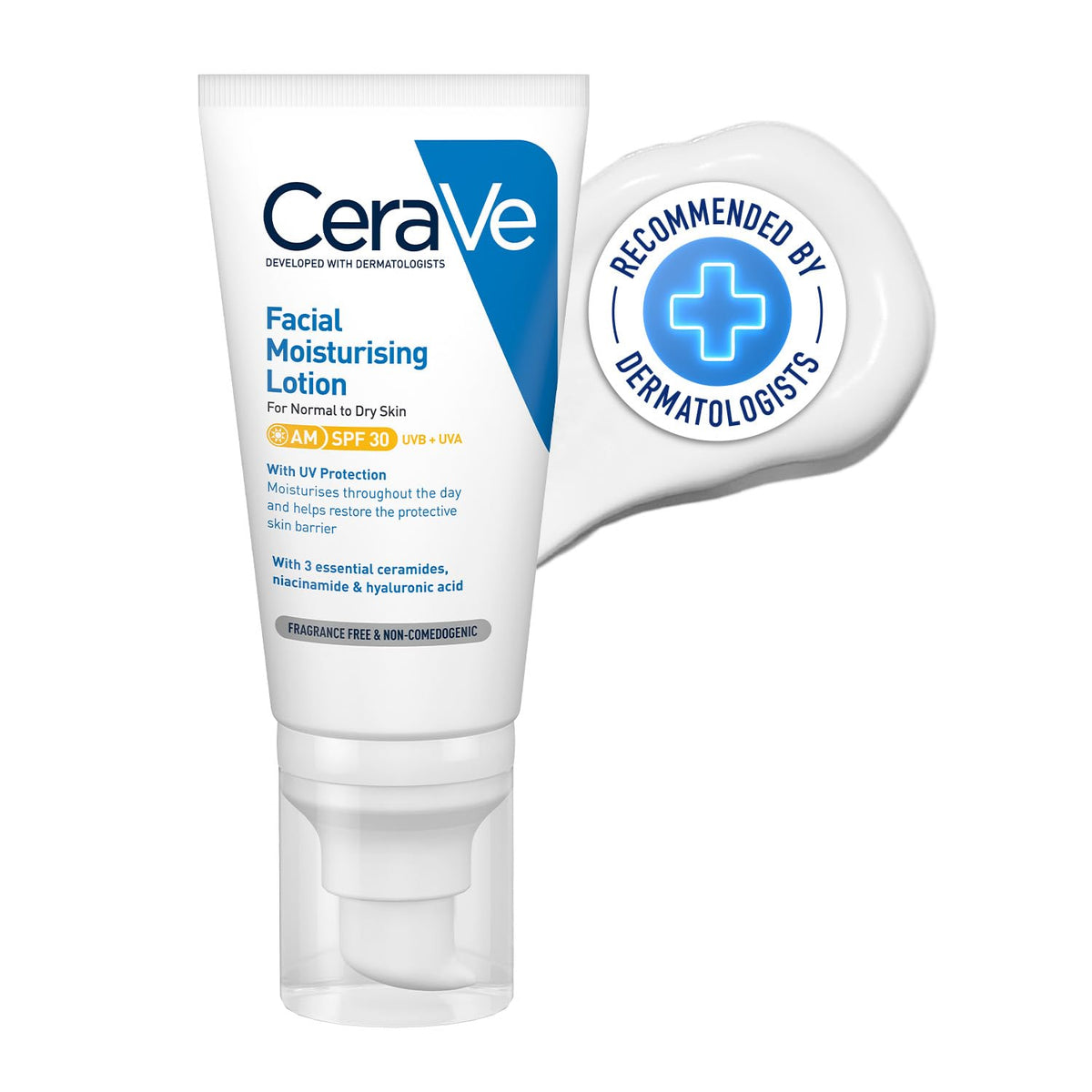 CeraVe AM Facial Moisturizing Lotion For Normal to Dry Skin (52ml) - Broad Spectrum SPF 30 Sunscreen | Non-Comedogenic, Paraben-Free And Fragrance-Free Lotion