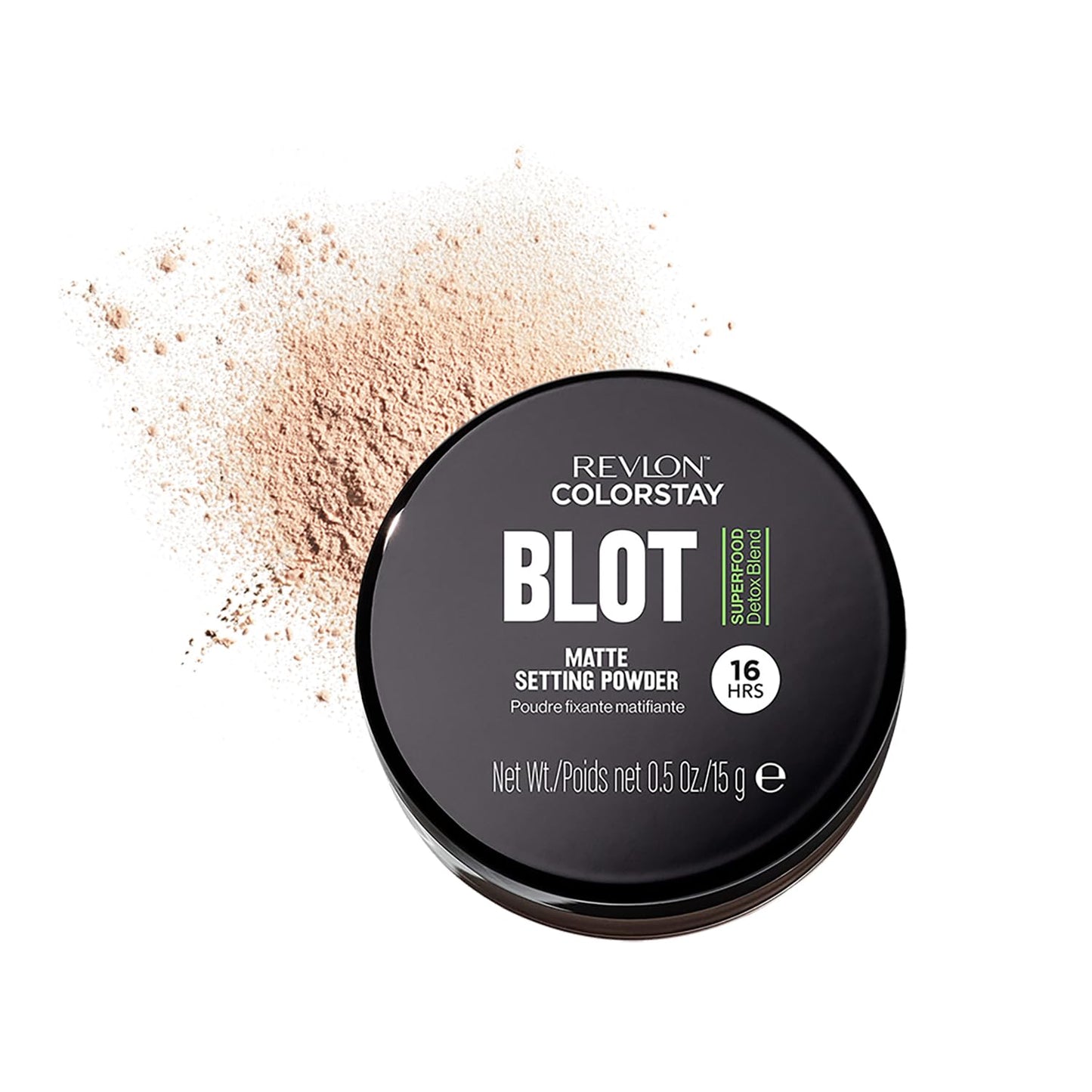 Revlon ColorStay Blot Face Powder, Mattifying, Blurring & Oil Absorbing Setting Powder, Absorb Sebum, Blurs Imperfections and Reduces Pore Appearance, 0.5 oz