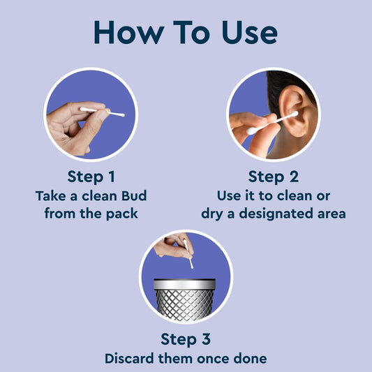 GUBB Paper Stick Cleaning Cotton Ear Buds Swabs for with Safety Tip 200 Sticks