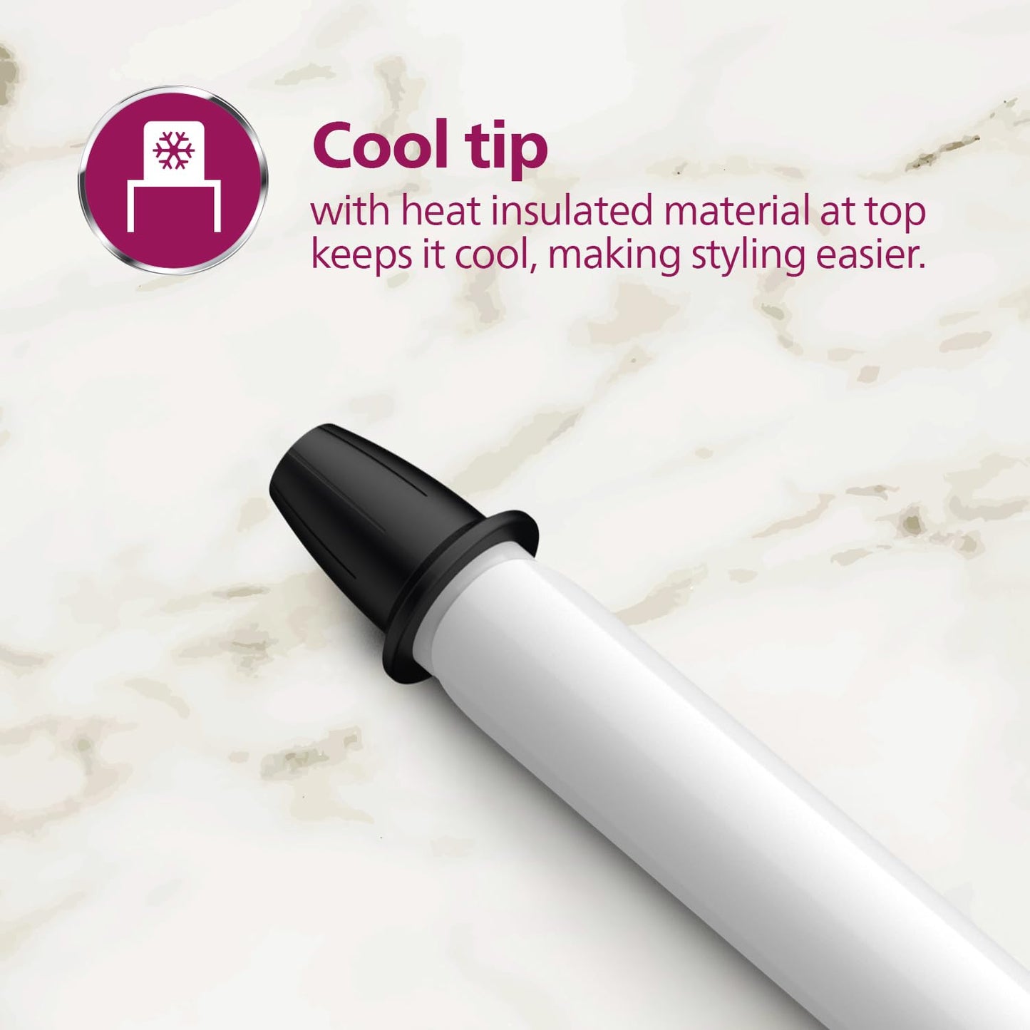 Philips Hair Curler with 16MM Barrel | Ceramic Coated Barrel for Long-Lasting Bouncy Looking Curls | Fast Heat Up | BHB862/00, Black