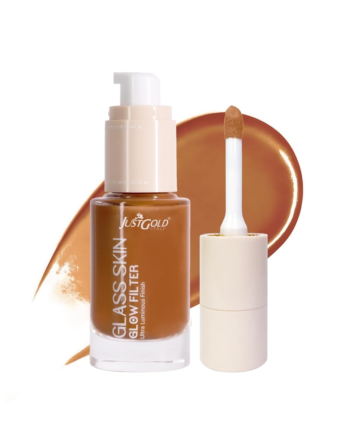 JustGold Glass Glow Skin Filter, Ultra Luminous Finish, Enriched with Vitamin E | 30 ML