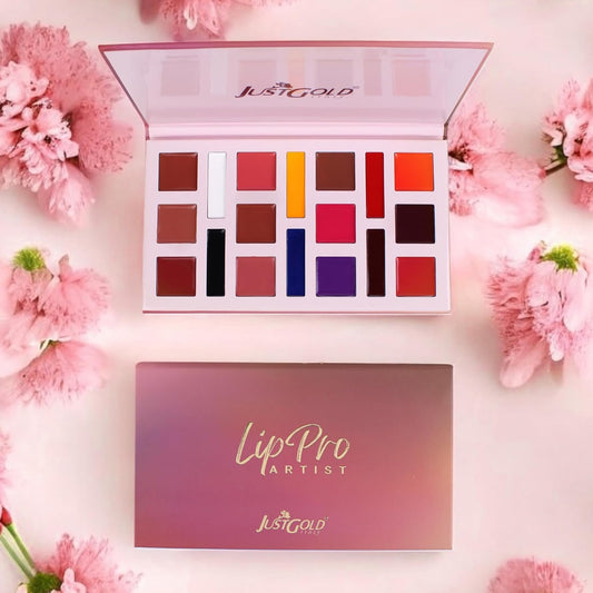 Justgold Lip Pro Artist Palette Pigmented Colors Creamy Matte Finish Lip Color Lipstick
