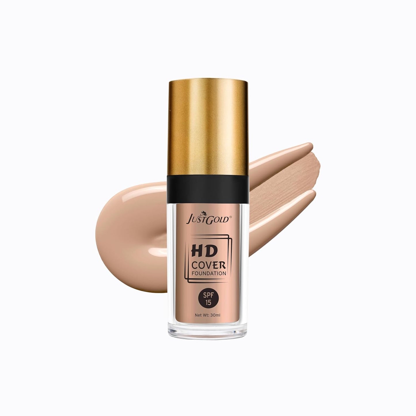 JustGold HD Full Coverage Foundation with SPF 15 Lightweight Easy to Blend For All Skin Types 8