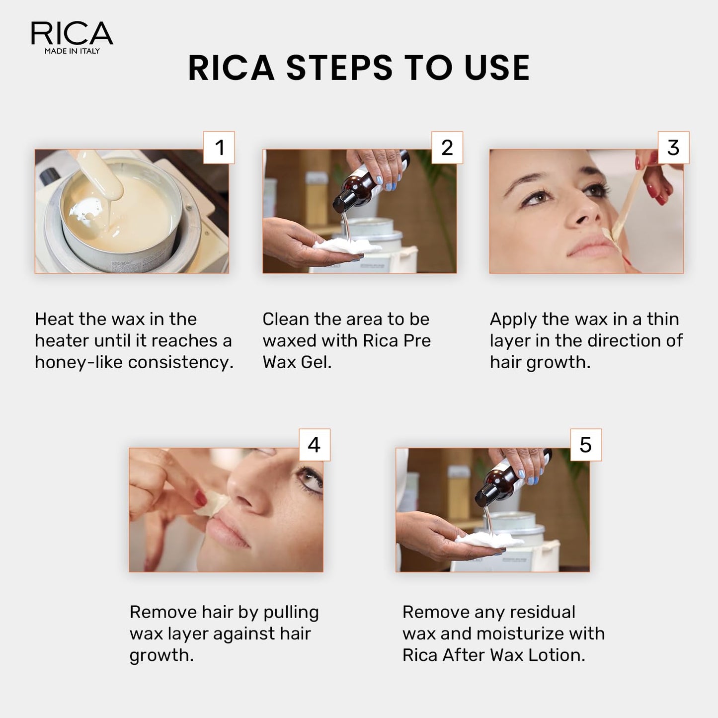Rica Brazilian Stripless Wax For Sensitive Skin With Glyceryl Rosinate & Natural Beeswax | 800ml)