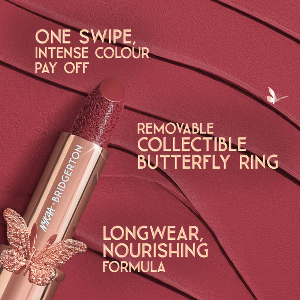 Nykaa Cosmetics X Bridgerton Creamy Matte Longwear Lipstick - Forbidden Love