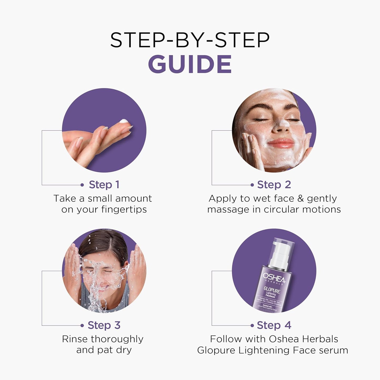 Oshea Herbals Glopure Lightening Gel Facewash For All Skin Types | Lightens & Hydrates Skin with Deep Cleaning | Enriched with Mulberry & Liquorice Extracts  | 50g