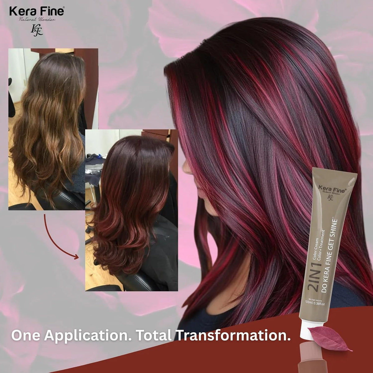 KERA FINE 2 IN 1 COLOR CREAM & TREATMENT SHADE – BURGUNDY|