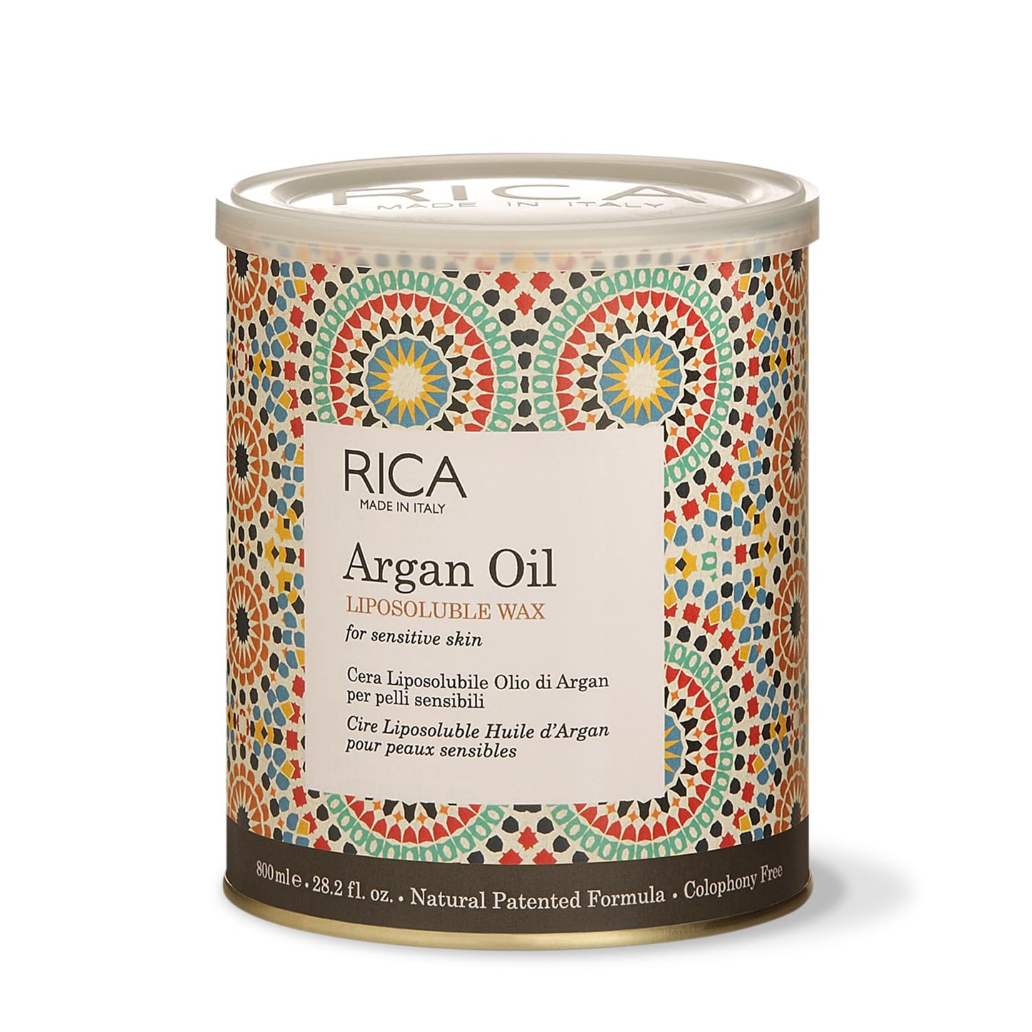 Rica Argan Liposoluble Painless Hair Removal Wax For Men & Women| Quick & Easy Tan Removal Waxing for Sensitive Skin | 800ml