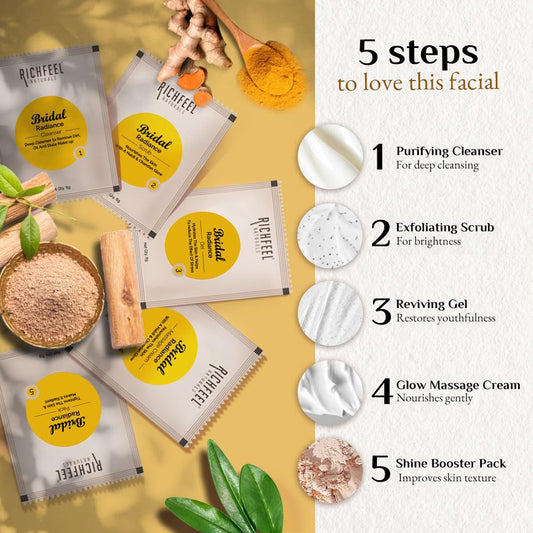 Richfeel Naturals Bridal Radiance Facial Kit - Pack of 6