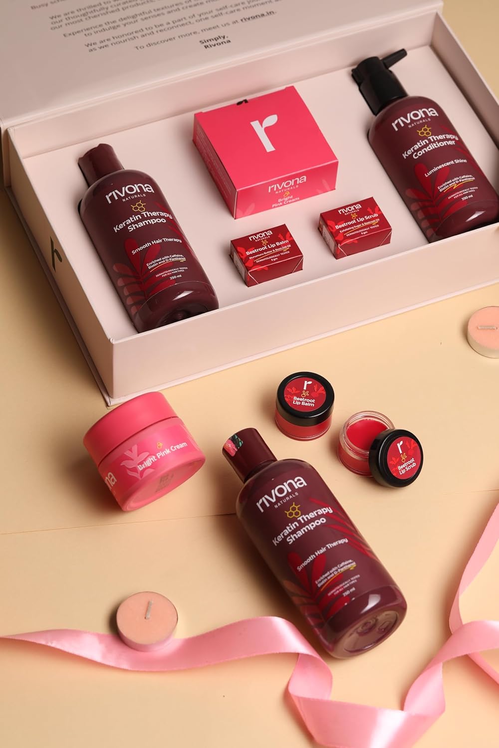 Rivona Naturals the Pink Box Gift Set | Bath & Body Gift set of 6 | Specially Crafted for Birthdays, Anniversaries & All Special Occasions | For Men & Women