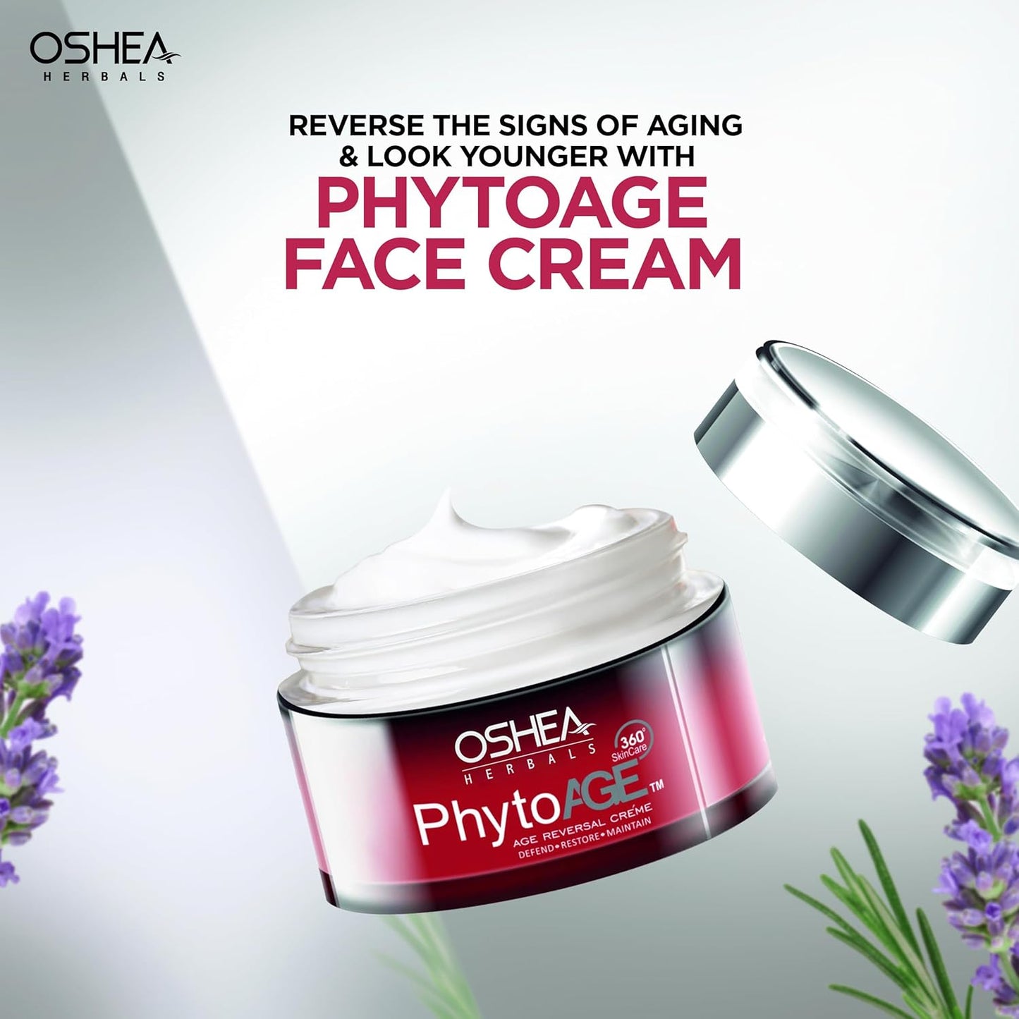 Oshea Herbals PhytoAge Reversal Anti Wrinkle Face Cream for Women & Men | Deep Hydration with Anti Aging Properties | Reduces Dark Spots | Enriched with Rosemary Extracts | All Skin Types | 50g