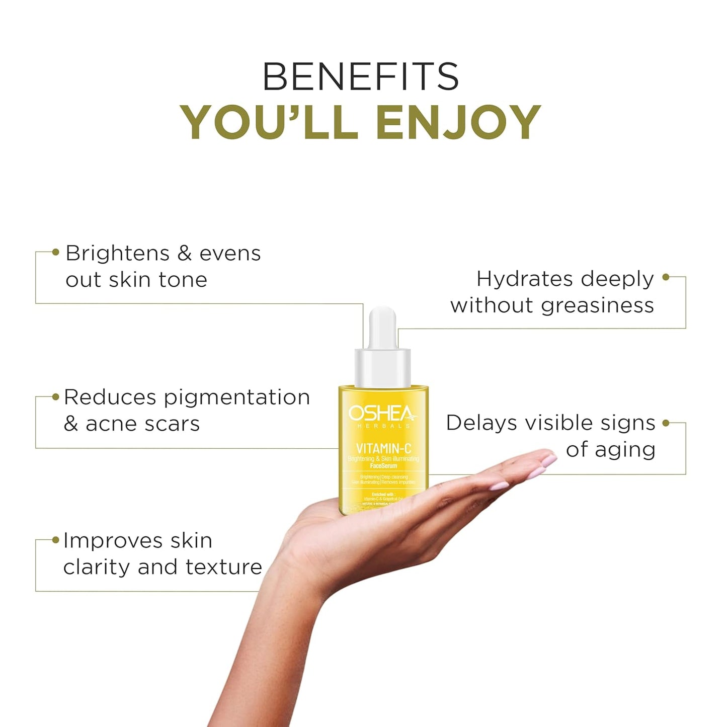 Oshea Skin Illuminating Face Serum for Men & Women | Reduces Pigmentation & Signs of Ageing | Hydrates & Evens Skin Tone | Enriched with Vitamin C & Grapefruit Extract | All Skin Types 30ml