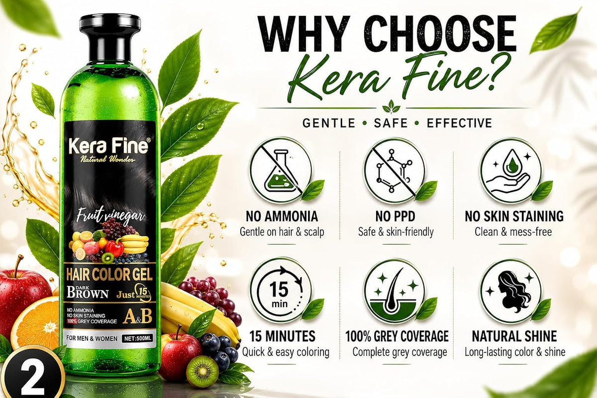 Kera Fine Fruit Vinegar Hair Color Gel Dark Brown | Hair Colour for Men & Women