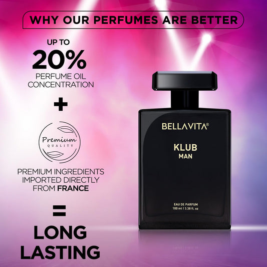 Bella Vita Luxury KLUB | Long Lasting Eau De Parfum 100ml Perfume for Man |