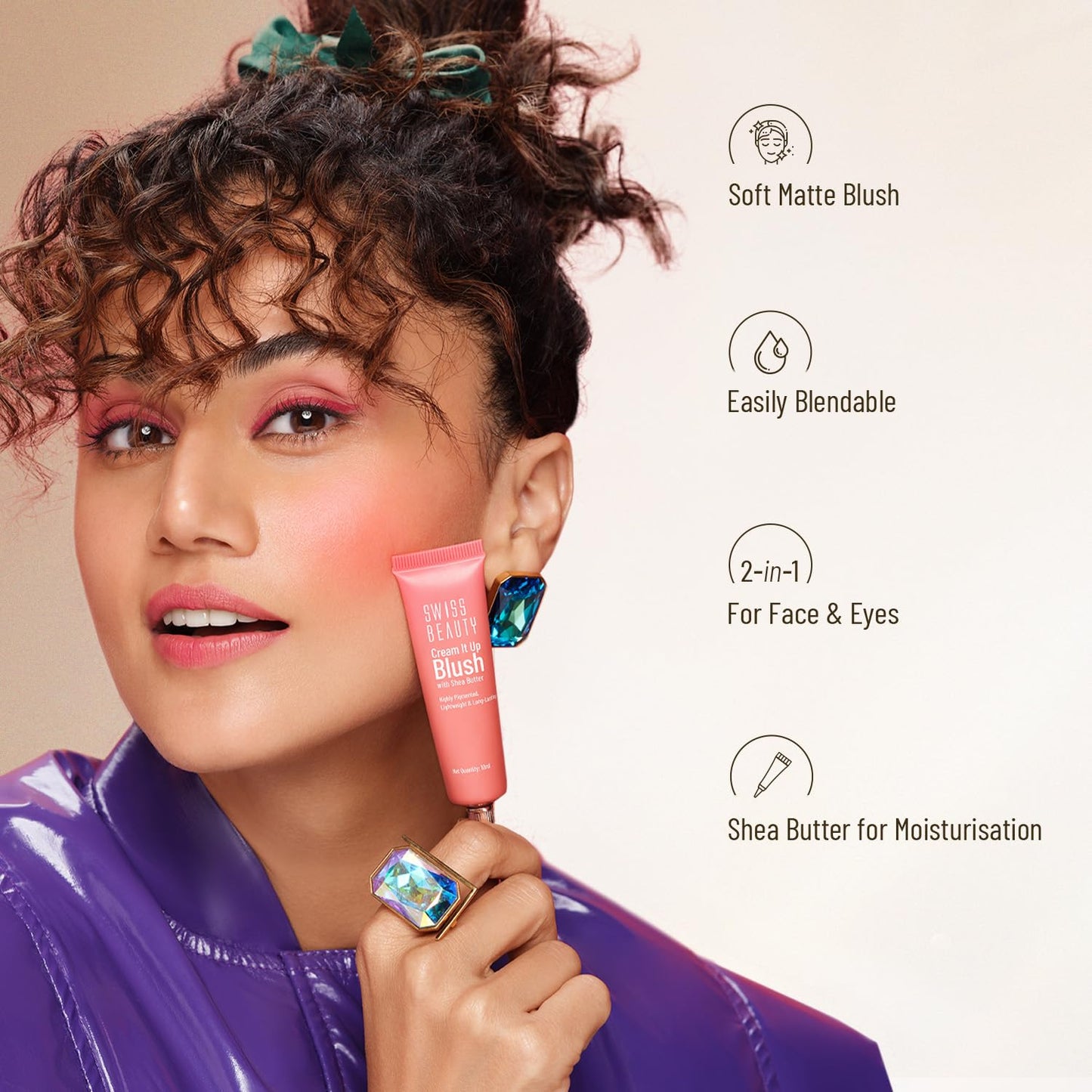 Swiss Beauty Cream It Up Blush | Highly pigmented | Super-blendable | Long-lasting | Enriched with Shea Butter | Multipurpose | 10ml