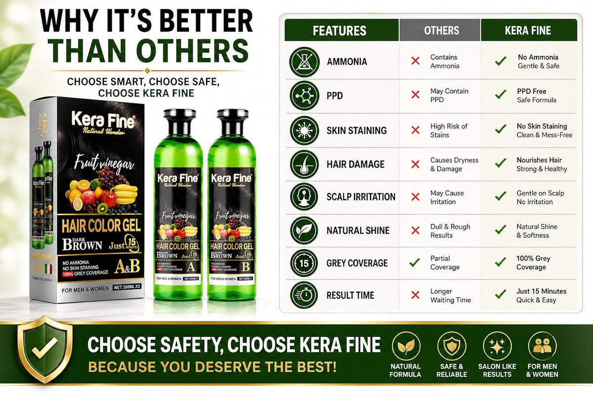 Kera Fine Fruit Vinegar Hair Color Gel Dark Brown | Hair Colour for Men & Women