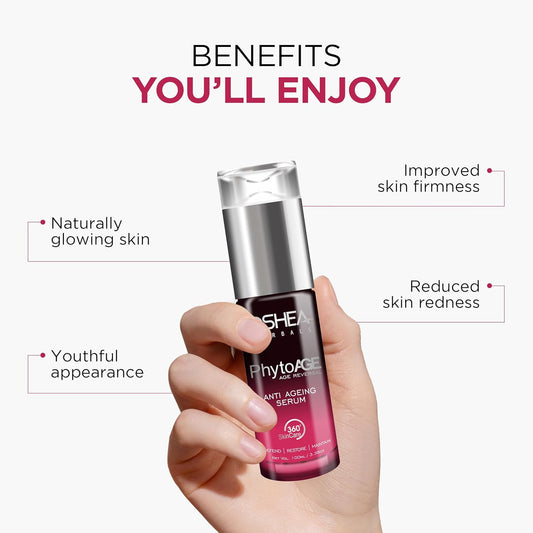 Oshea PhytoAge Reversal Anti Ageing Face Serum for Men & Women | Reduces Wrinkles & Fine Lines | Boosts Natural Glow & Improve Firmness | Enriched with Aloevera Extracts | All Skin Types | 40ml