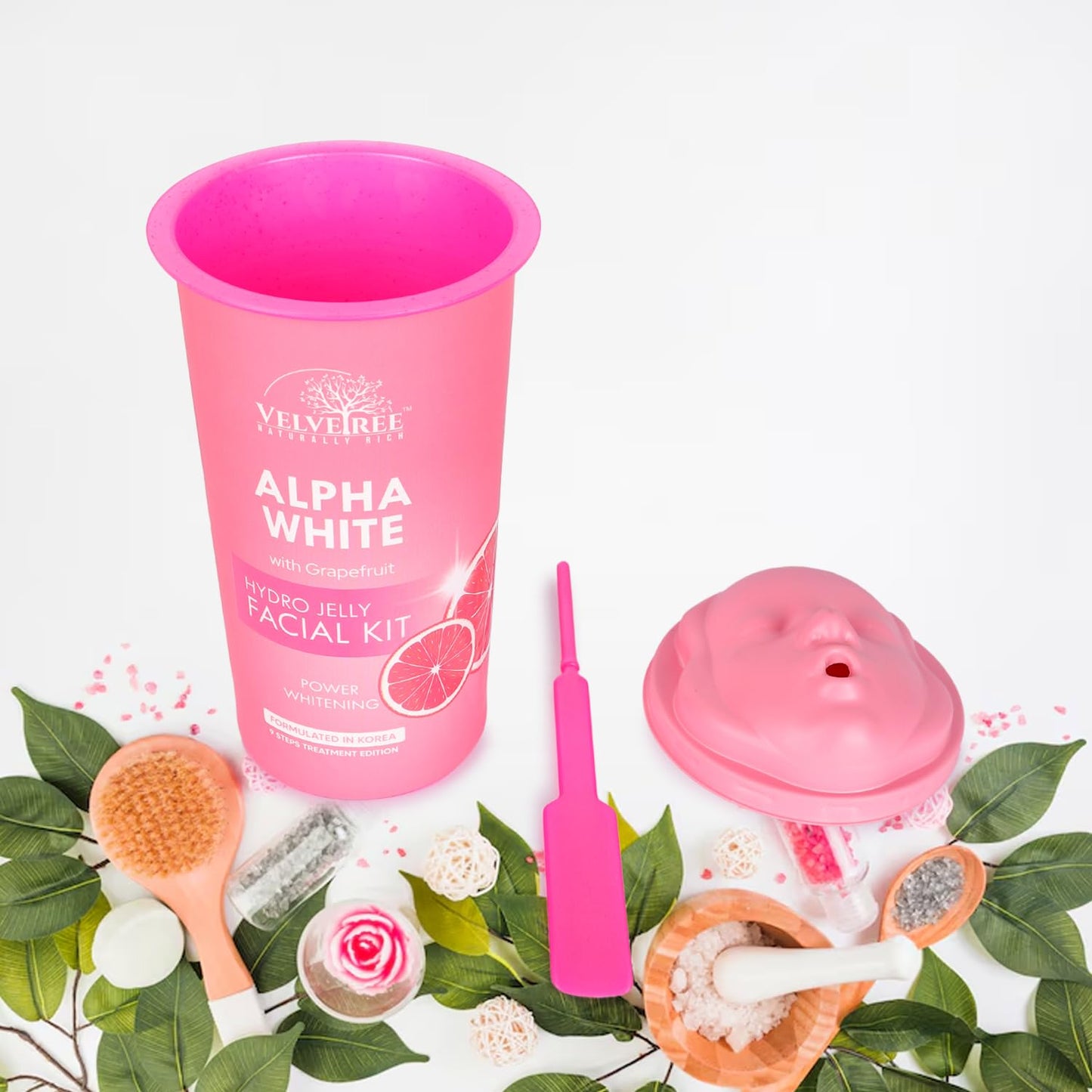 VELVETREE Hydro Jelly Facial Kit Very Berry with Berries Anti Aging, formulated in korea, 9 steps treatment edition (165 ml Alpha White)