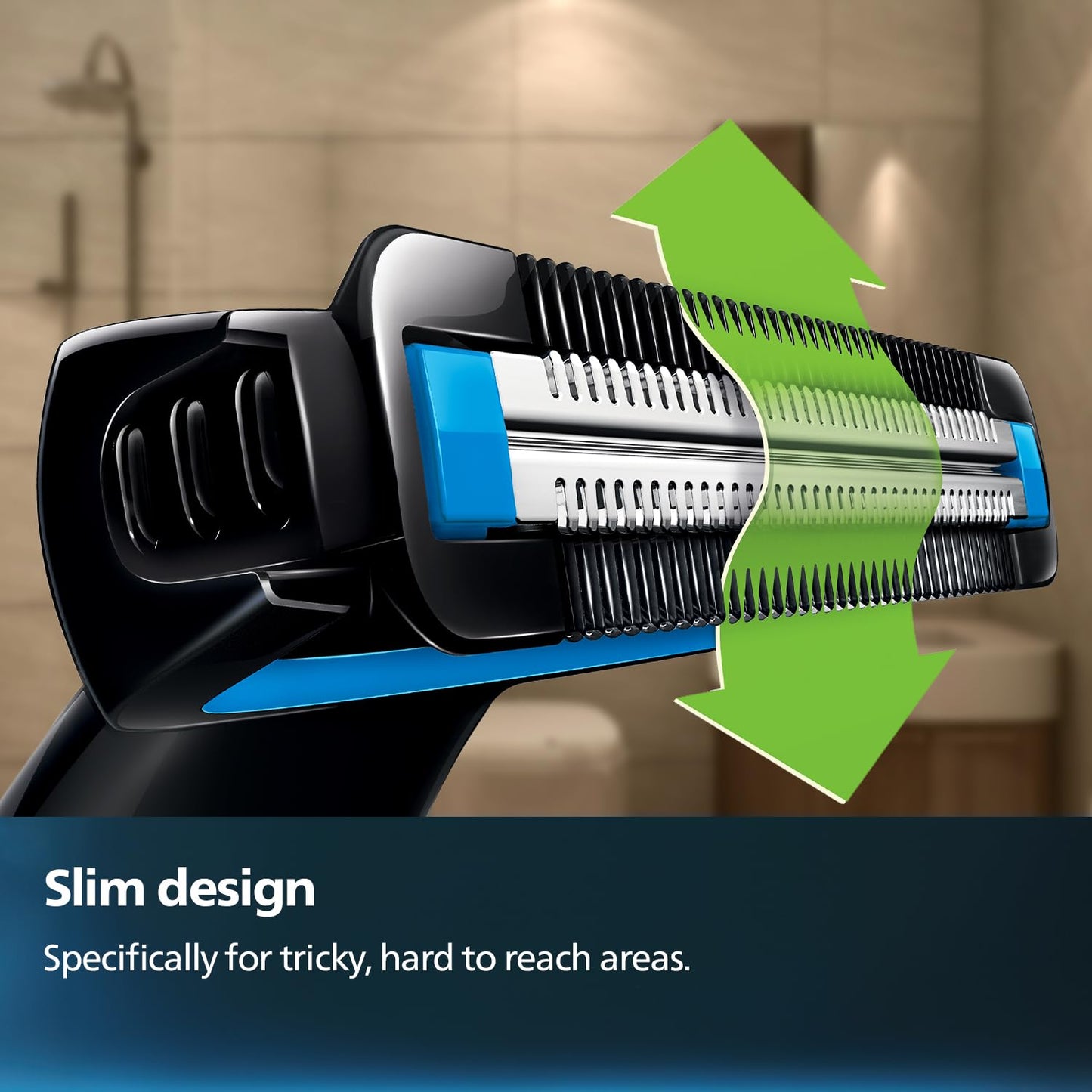 PHILIPS Bg1025/15 Showerproof Battery Powered Body Groomer Shaver For Men, Safe For All Body Areas, Including Private Parts, Black