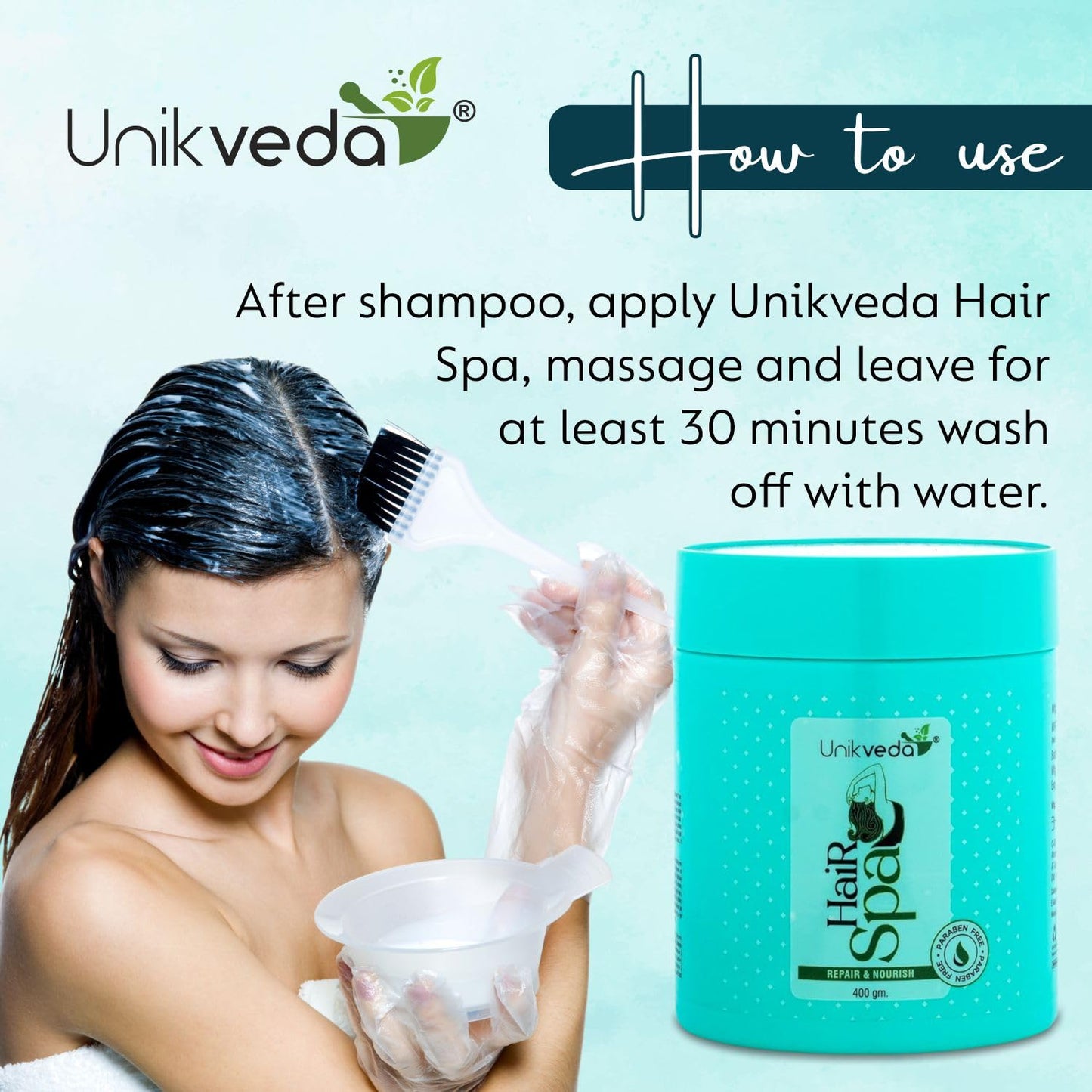 Unikveda Repair and Nourish Hair Spa for Removing Dandruff, Repairing Damage Hair, Relieves Stress 200gm