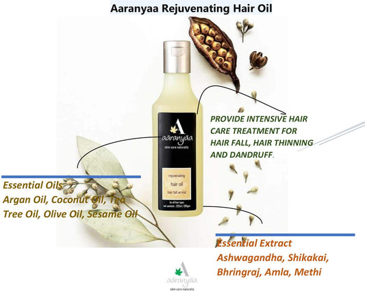 Aaranyaa Rejuvenating Hair Oil For Hair Fall Dandruff Control and Hair Growth With Argan Oil, Amla and Coconut Oil | Strong, Long and Thick hair -200 ml