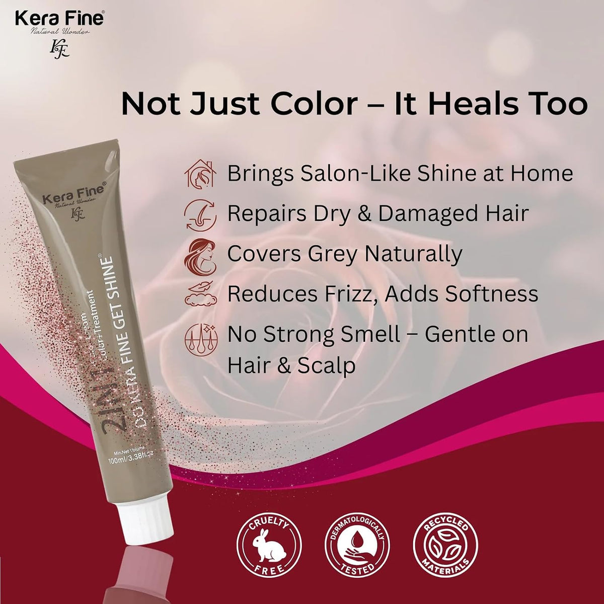 KERA FINE 2 IN 1 COLOR CREAM & TREATMENT SHADE – BURGUNDY|