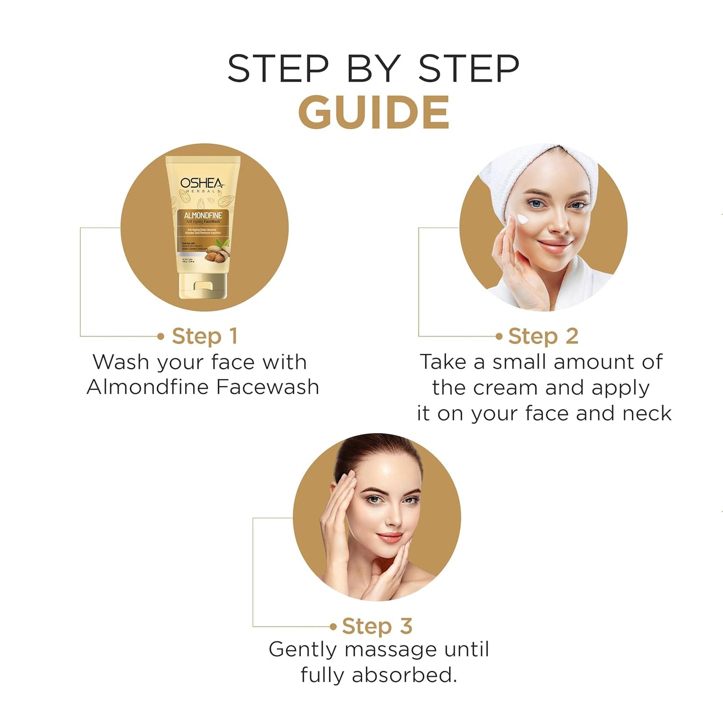 Oshea Herbals Almondfine Anti Ageing Face Cream For All Skin Types | Reduces Fine Lines & Wrinkles | Enriched with Sweet Almond Oil & Vitamin E | 50 g