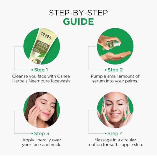 Oshea Neempure Anti Acne Face Serum for Men & Women | Reduces Pimples & Oil Production | Boosts Hydration with Spot Corrections | Enriched with Neem & Willow Bark Extract | Oily Skin Type | 30 ml