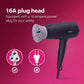 Philips  Hair Styling Brand - Foldable Hair Dryer 2100W, 6 HeatxSpeed Settings Cool Shot Advanced Ionic Care Frizz-Free Shine, ThermoProtect Airflower Attachment, For Indian Hair, BHD356