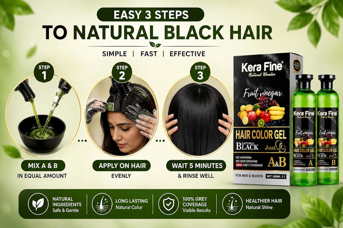 Kera Fine Fruit Vinegar Gel Hair Color Natural Black