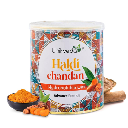 Unikveda Haldi Chandan Hydrosoluble Wax Best for Dry and Sensitive Skin, Remove Tanning of Skin | 800gm