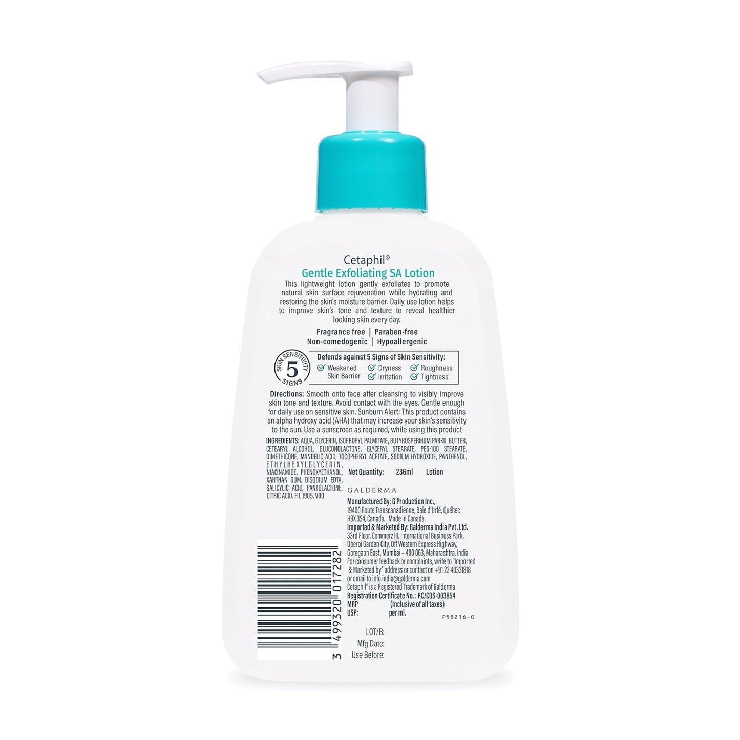Cetaphil Gentle Daily Exfoliating Lotion With Salicylic Acid For Oily Acne Prone Skin (236ml)