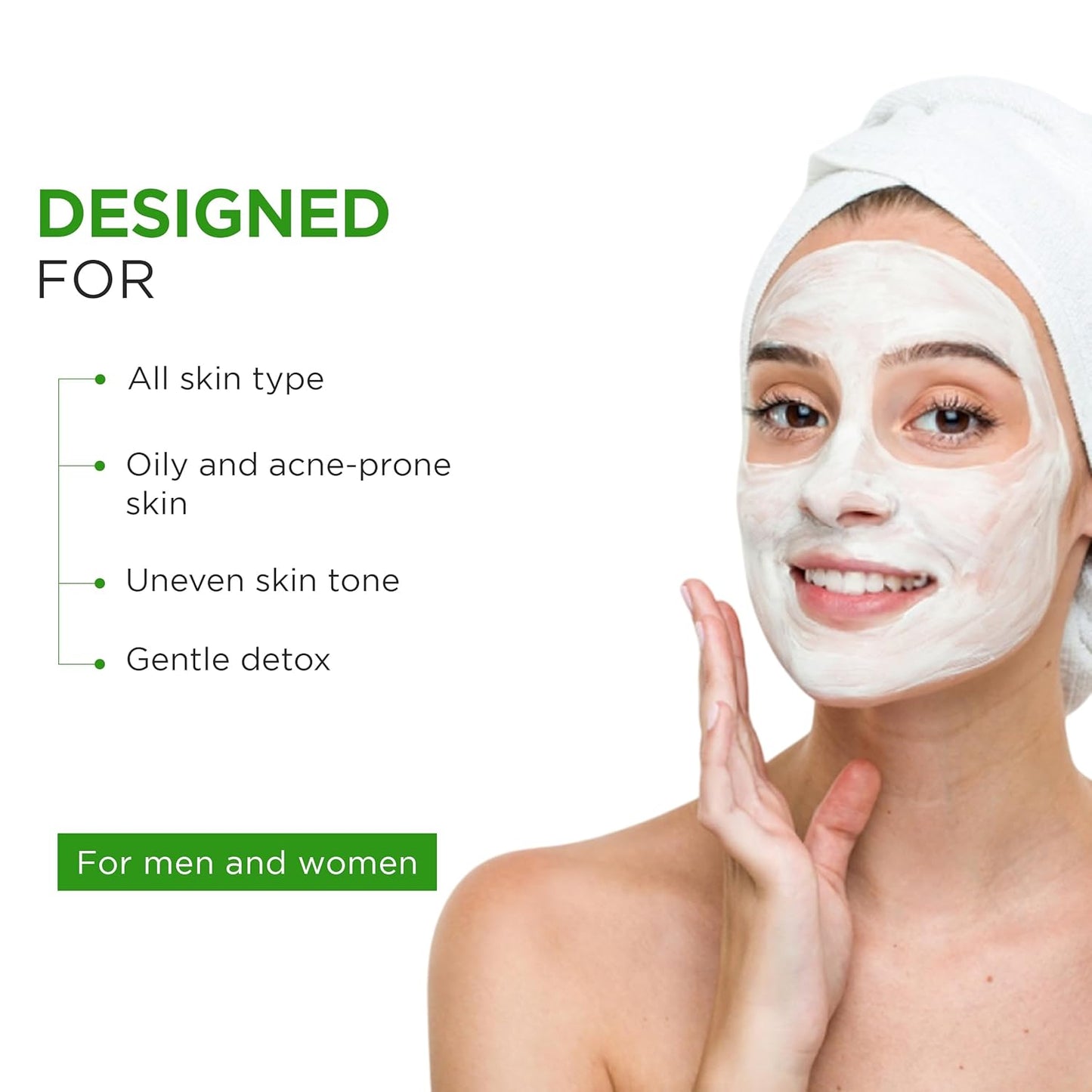 Oshea Herbals NeemPure Anti Pimple & Acne Face Pack | Controls Sebum, Reduces Acne & Spots | Enriched with Neem & Willow Bark Extract | Retains Moisture Balance | Suitable for All Skin Types | 100 g