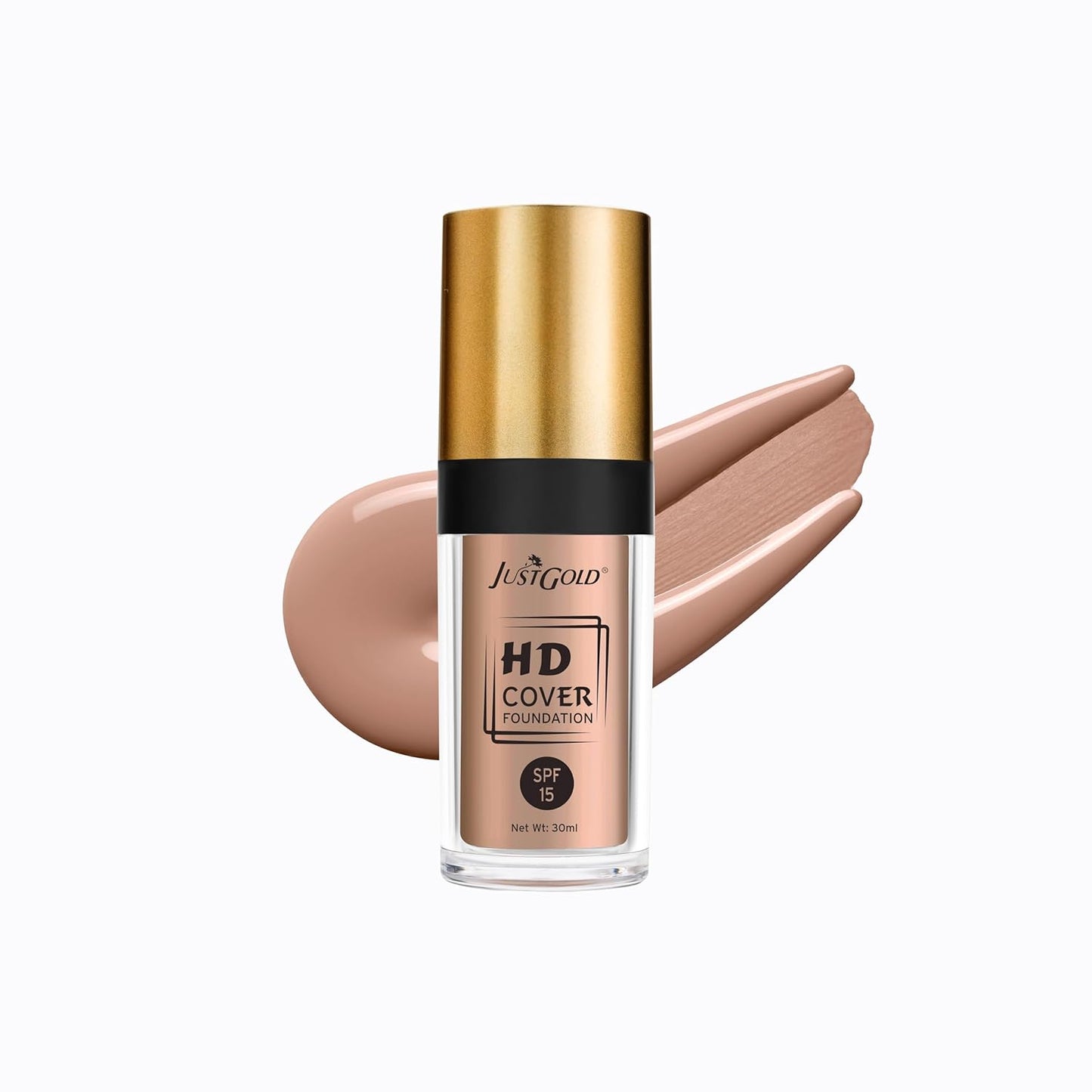 JustGold HD Full Coverage Foundation with SPF 15 Lightweight Easy to Blend For All Skin Types 8