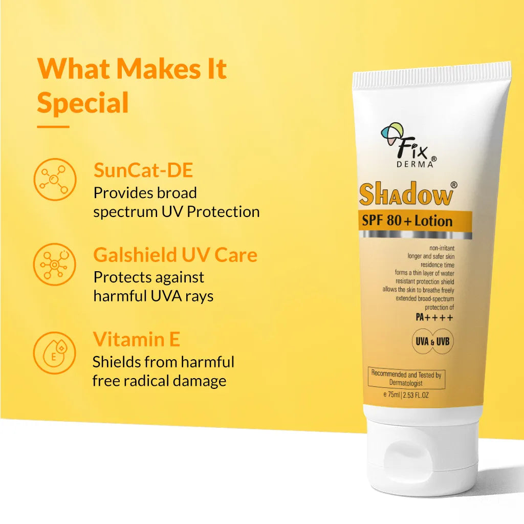Shadow Sunscreen Lotion SPF 80+ | SPF 80+ Lotion with Zero Absorbtion into the Skin 75g